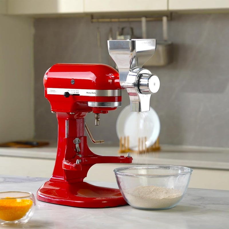 EDWODER All Metal Grain Mill Attachment for KitchenAid Stand Mixer,12 Fineness Setting From Coarse to Fine for Non-Oily Dry Grain Wheat,Oats,Rice,Corn,Barley,Buckwheat,Millet and Other Cereals - Image 4